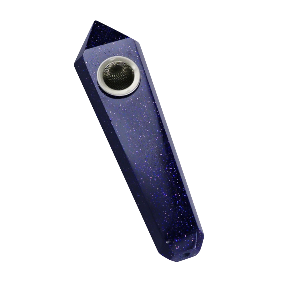Gemstone Hand Pipe | Blue Goldstone