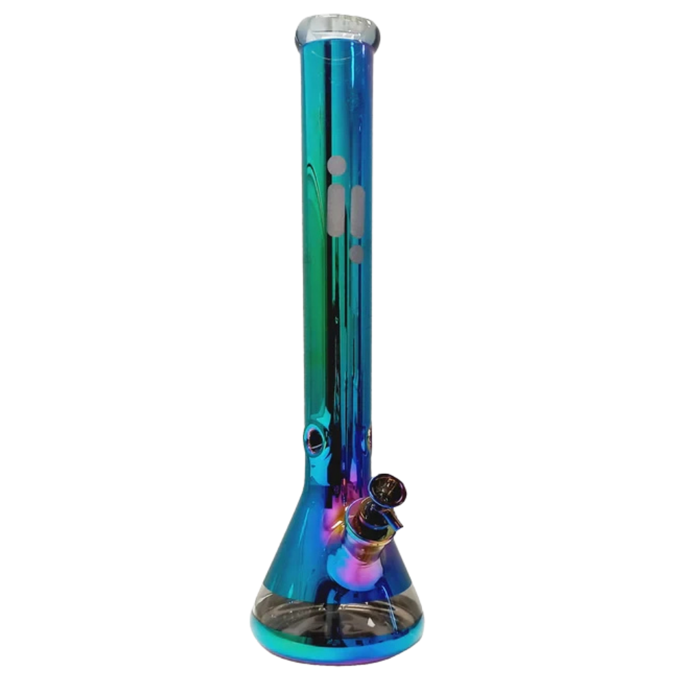 Infyniti Metallic Wrap Beaker Bong | Dark Green Sunshine