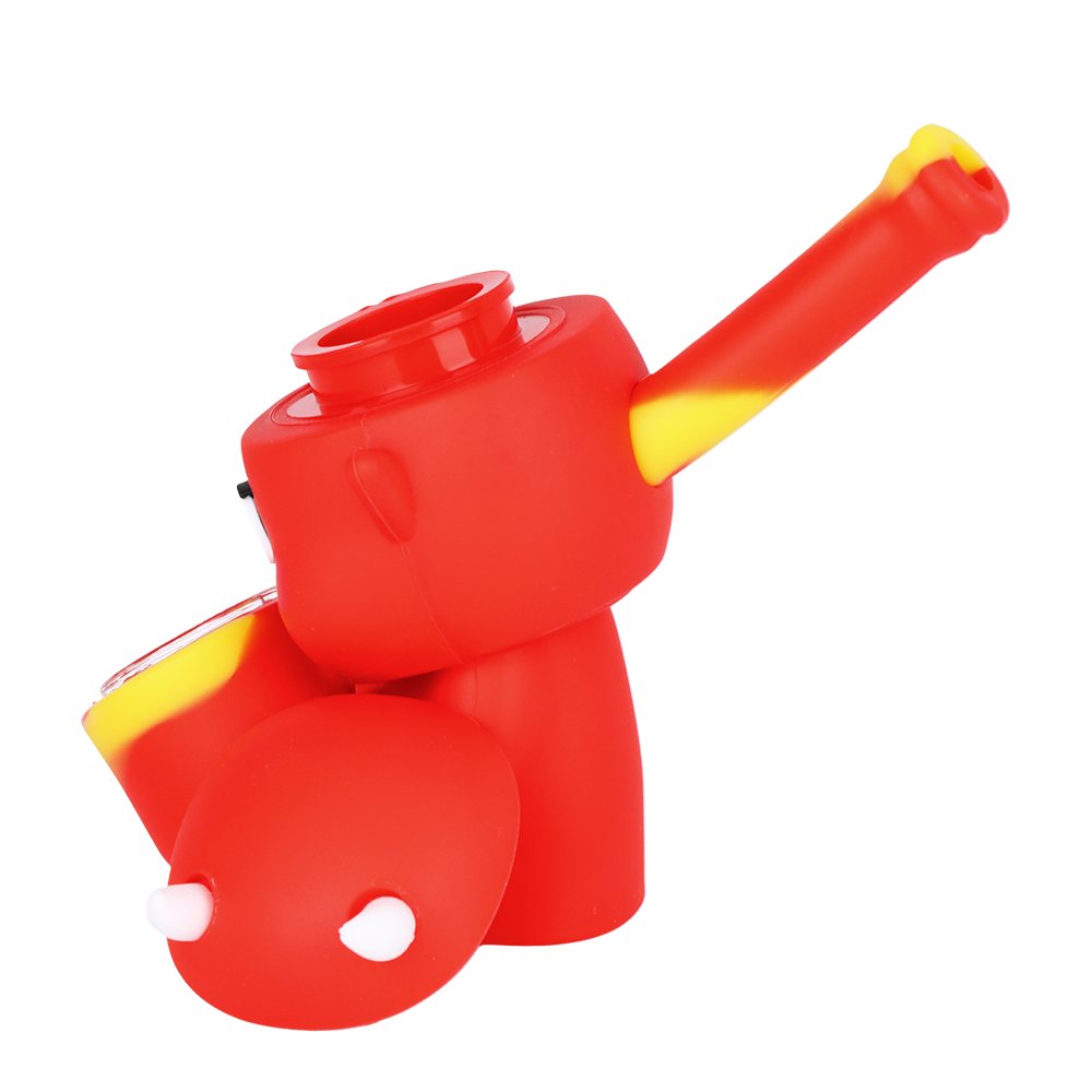 Little Devil Secret Stash Silicone Hand Pipe | Back and Open View