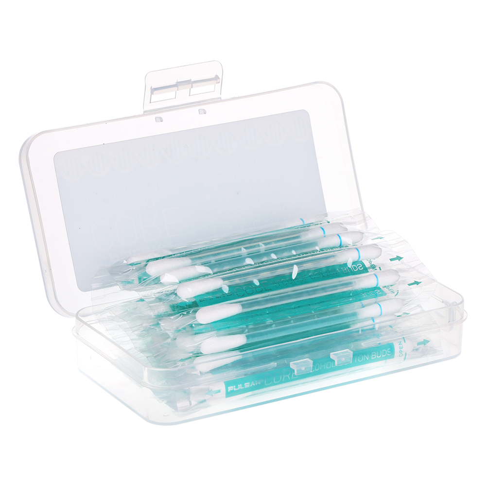 Pulsar CORE Alcohol Filled Cotton Buds | 30 Piece Container | Individually Wrapped Swabs
