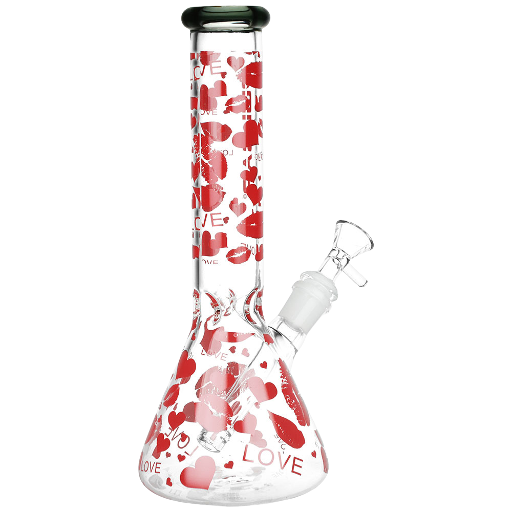 Pulsar Hearts & Kisses Beaker Bong | Back View