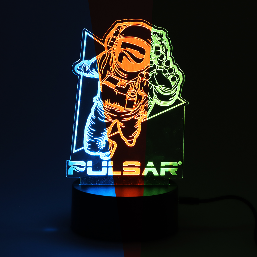 Pulsar Psychedelic Spaceman LED Light | Lit in the Dark View