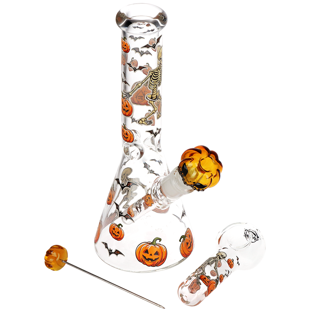 Pulsar Pumpkin Party Beaker Bong Set | Contents