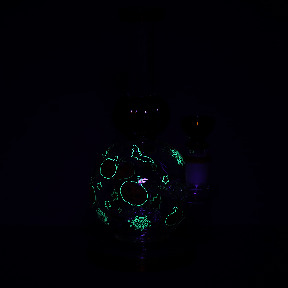 Pulsar Pumpkin Party Bubble Bong | Glow In The Dark Accents
