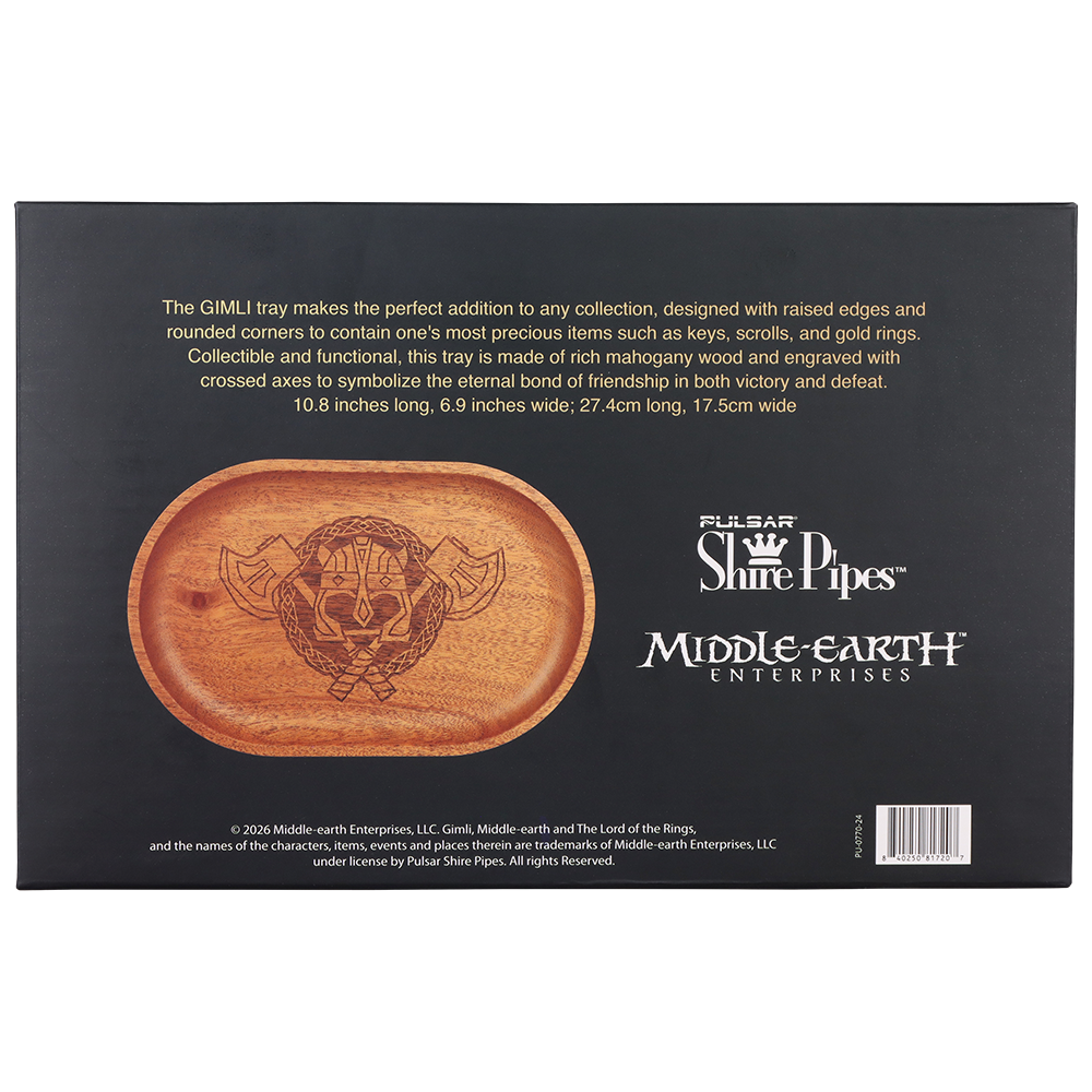 GIMLI™ Mahogany Wood Tray | Shire Pipes™ x The Lord of the Rings™ | Packaging