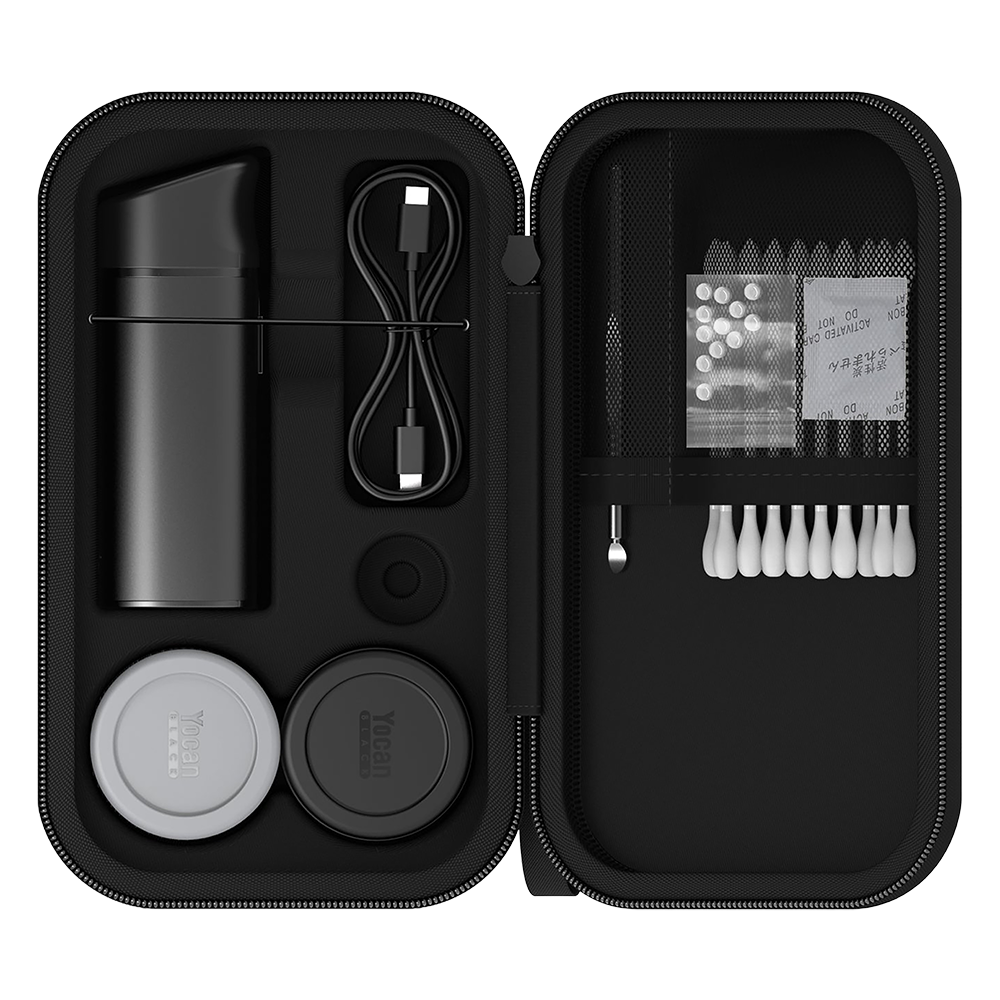 Yocan Pocket Mini Wax Vaporizer Travel Kit | Zippered Case Open View