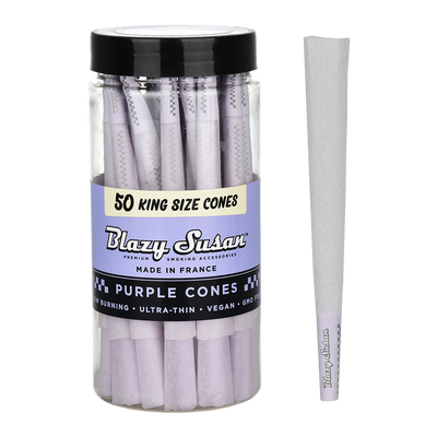Blazy Susan Pre-Rolled Cones | Purple 50pc Jar | King Size