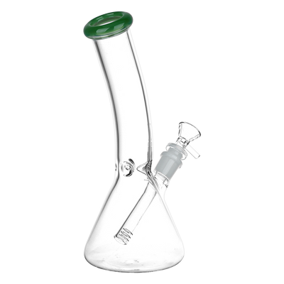 SeshGear Classic Glass Bent Neck Beaker Bong | Medium Size | Back View