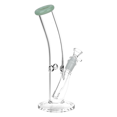 SeshGear Classic Glass Bent Neck Straight Tube Bong | Medium Size | Back View