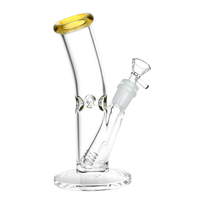 SeshGear Classic Glass Bent Neck Straight Tube Bong | Small Size | Back View