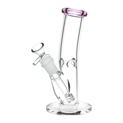 SeshGear Classic Glass Bent Neck Straight Tube Bong | Small Size | Front View