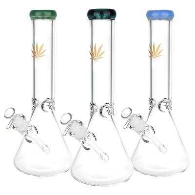 Classic Glass Gold Leaf Beaker Bong | Large | Group
