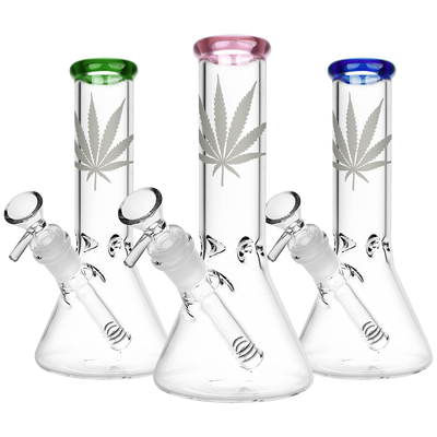 Classic Glass Silver Leaf Beaker Bong | Small | Group