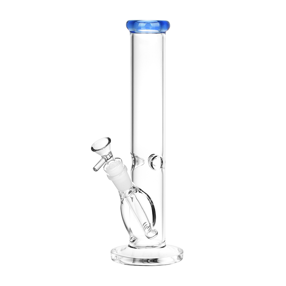 SeshGear Classic Glass Straight Tube Bong | Medium Size | Blue
