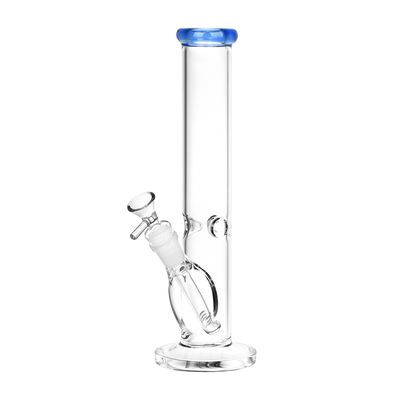 SeshGear Classic Glass Straight Tube Bong | Medium Size | Blue