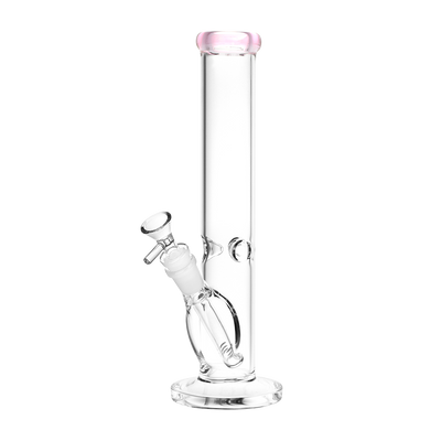 SeshGear Classic Glass Straight Tube Bong | Medium Size | Pink