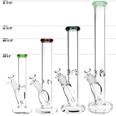 SeshGear Classic Glass Straight Tube Bong | Size Comparison Chart