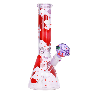Cloudy Hearts Beaker Bong | Front View