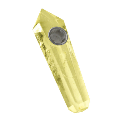 Gemstone Hand Pipe | Yellow Crystal