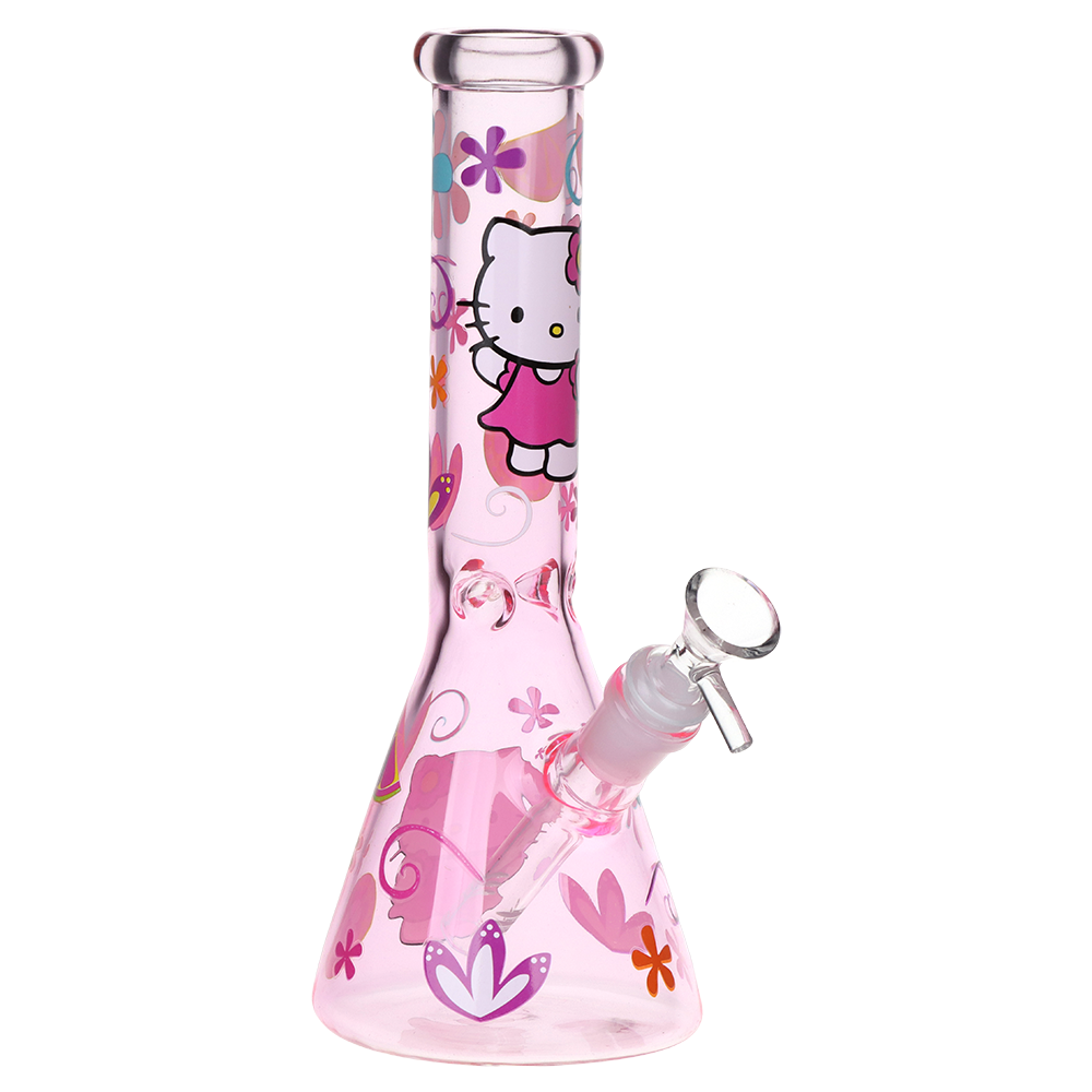 Greetings Kitty Beaker Bong | Pink | Front View