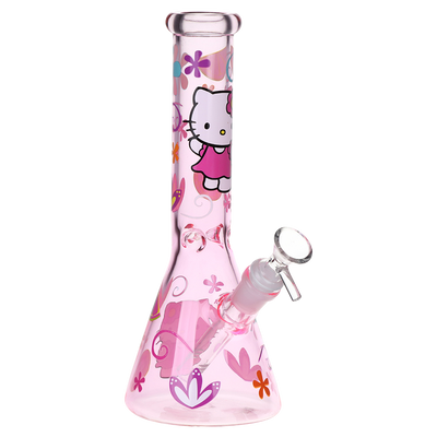 Greetings Kitty Beaker Bong | Pink | Front View