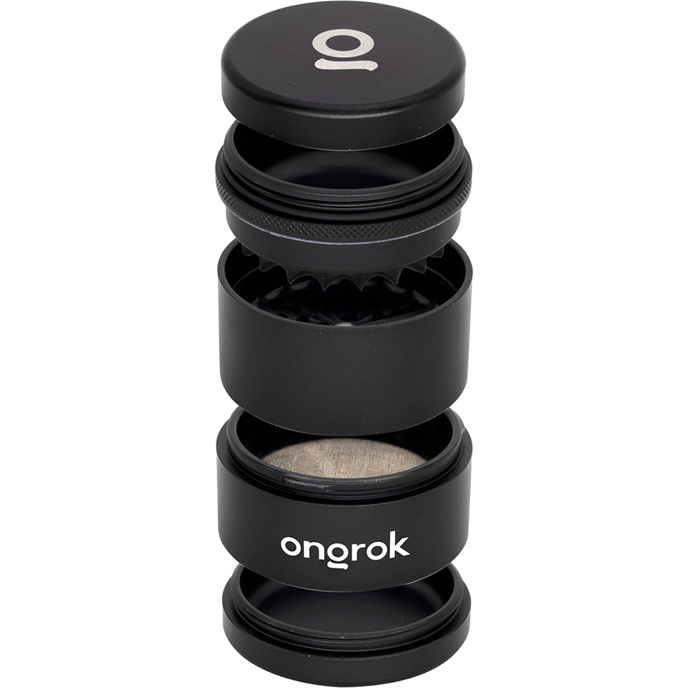 ONGROK Flower Petal Toothless Grinder | 2.5" | Black | Exploded View