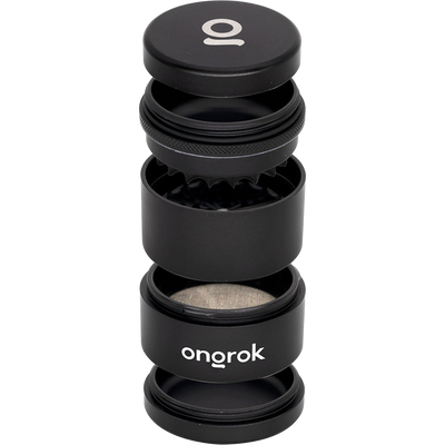 ONGROK Flower Petal Toothless Grinder | 2.5" | Black | Exploded View