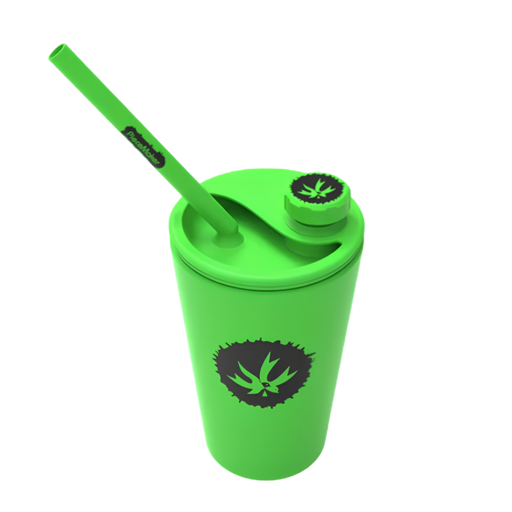 PieceMaker Kommuter Silipint Cup Bong | Green Glow