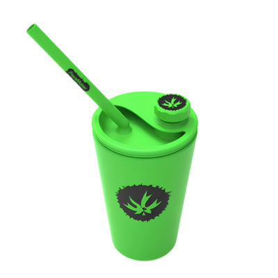 PieceMaker Kommuter Silipint Cup Bong | Green Glow