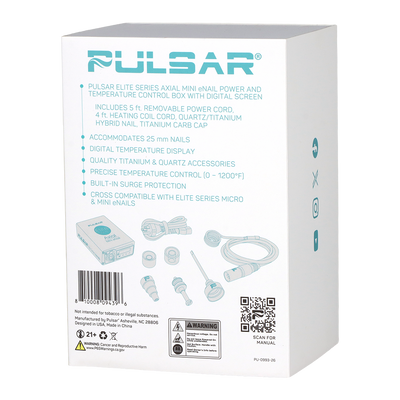 Pulsar Elite Series Axial Mini eNail Kit | Packaging Back View