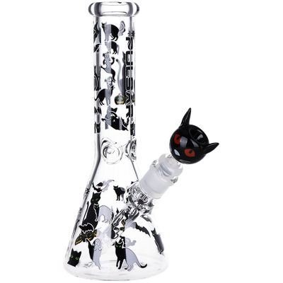 Pulsar Black Cat Beaker Bong Set | Front View
