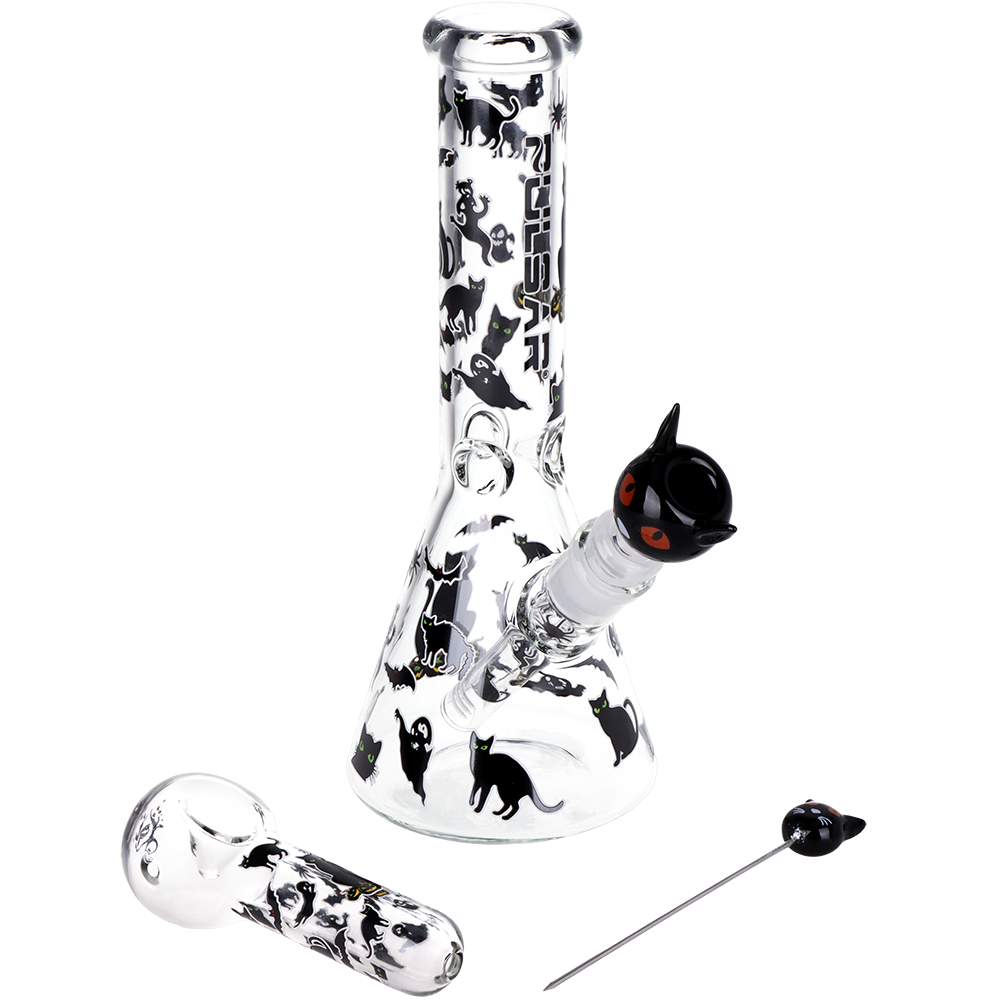 Pulsar Black Cat Beaker Bong Set | Group