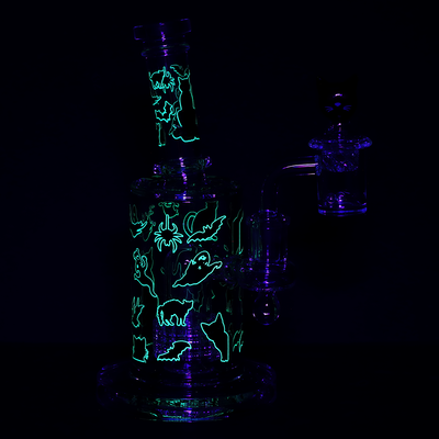 Pulsar Black Cat Dab Rig Set | Glow In The Dark Accents