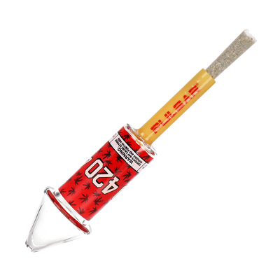 Pulsar Bottle Rocket Cone Holder | View with Pre-Rolled Cone
