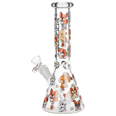 Pulsar Cute Puppies Beaker Bong | Back View