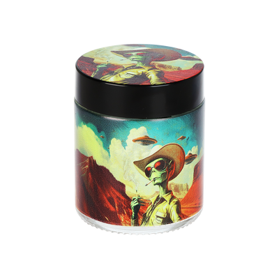 Pulsar Design Series Smoker's Kit | Cowboy Alien | Glass Stash Jar
