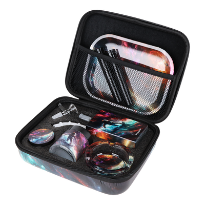 Pulsar Design Series Smoker's Travel Kit | Astro Surfer | Carry Case Open View