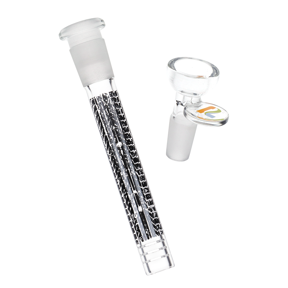 Pulsar Design Series Straight Tube Bong | V-Dubz | Matching Slitted Diffuser Downstem & Herb Slide