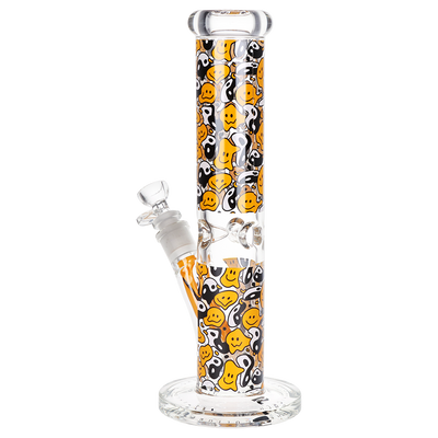 Pulsar Design Series Straight Tube Bong | Yin Yang Y'all | Back View
