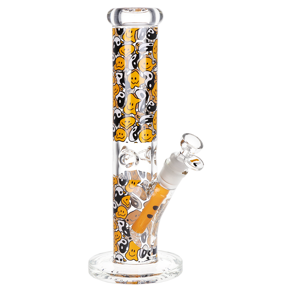 Pulsar Design Series Straight Tube Bong | Yin Yang Y'all | Front View