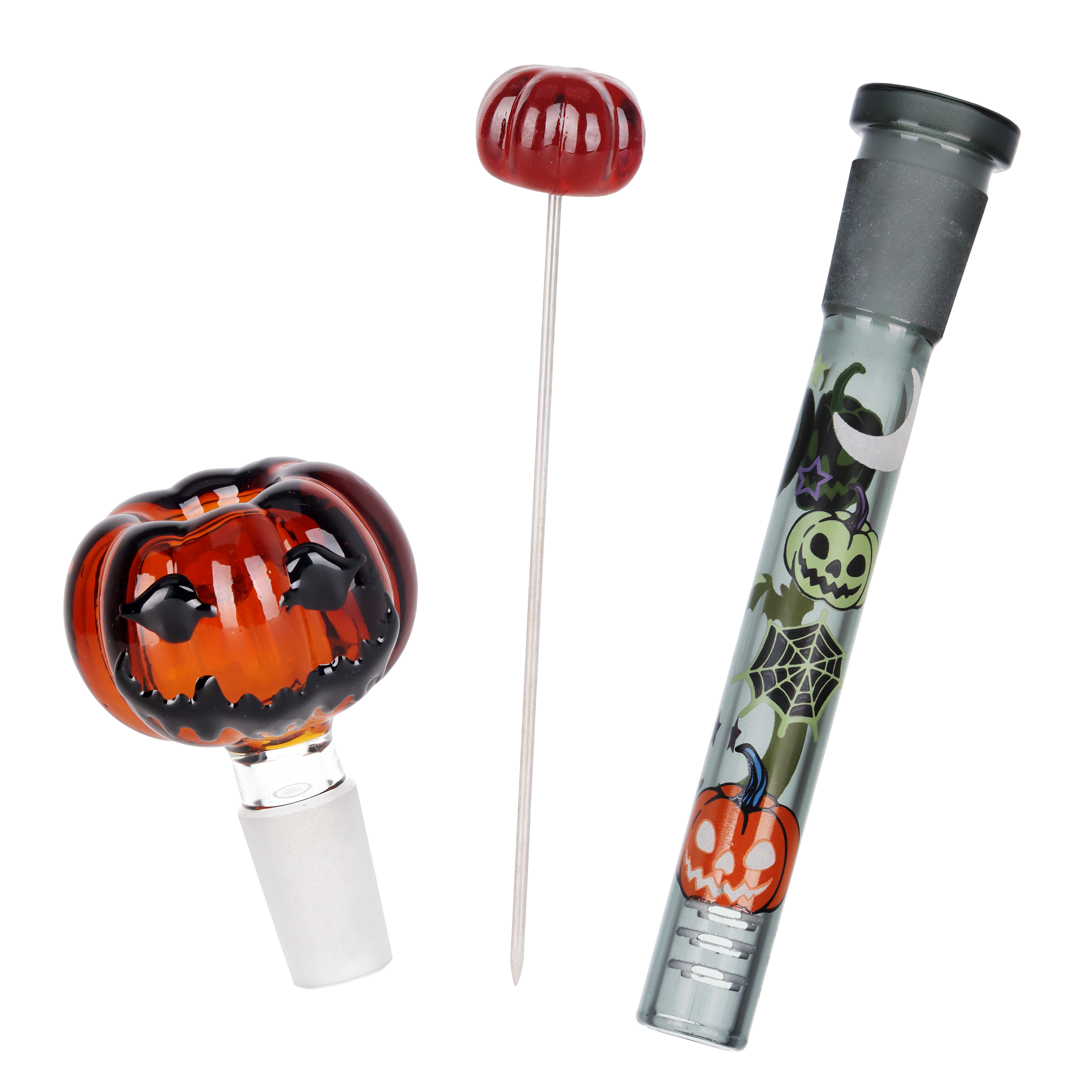 Pulsar Halloween Jamboree Beaker Herb Pipe Duo | Herb Slide, Downstem, & Poker Tool