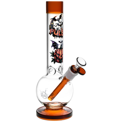 Pulsar Halloween Scene Bubble Bong | Frontal Side View