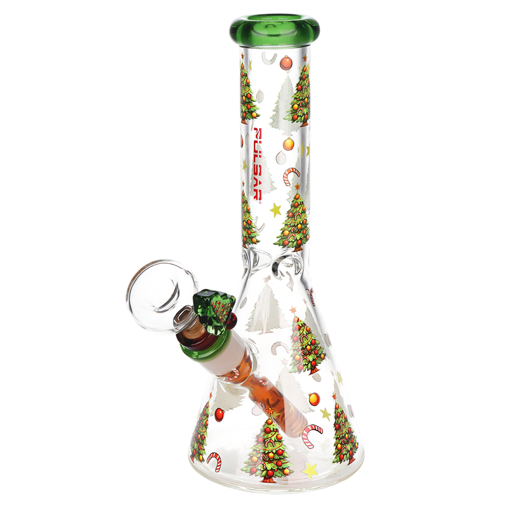Pulsar Holiday Tree Beaker Bong Set | Front View