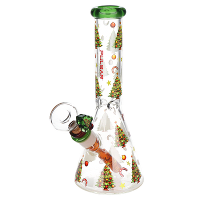 Pulsar Holiday Tree Beaker Bong Set | Front View