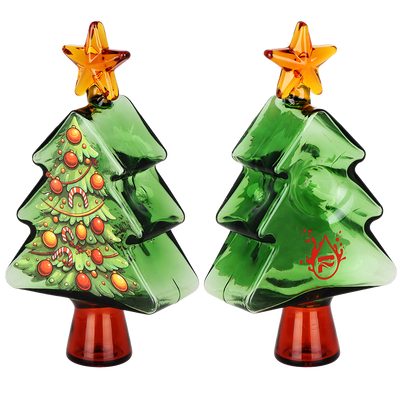 Pulsar Holiday Tree Beaker Bong Set | Hand Pipe Front & Back View