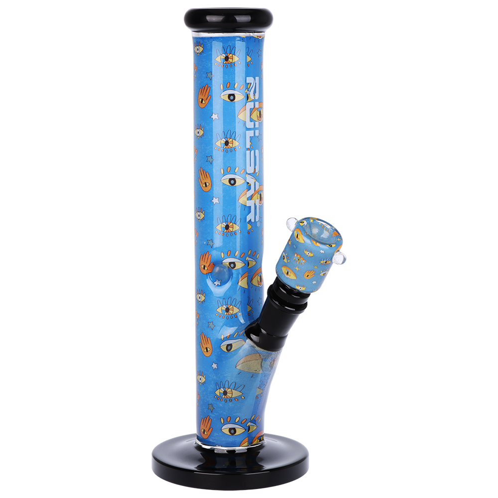 Pulsar Inside Print Straight Tube Bong | Eye Can See You | Front View