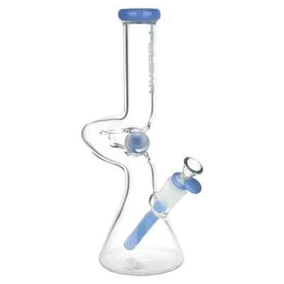 Pulsar Kinked Marble Beaker Bong | Blue