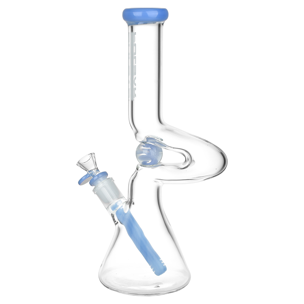 Pulsar Kinked Marble Beaker Bong | Side View