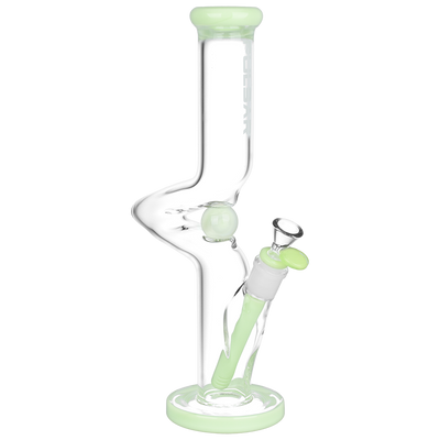 Pulsar Kinked Marble Tube Bong | Green