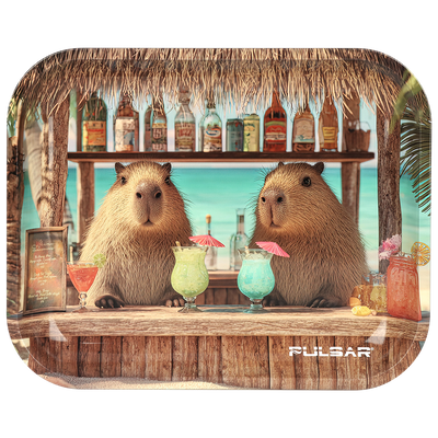 Pulsar Large Metal Rolling Tray | Capybara Cabana | Front View